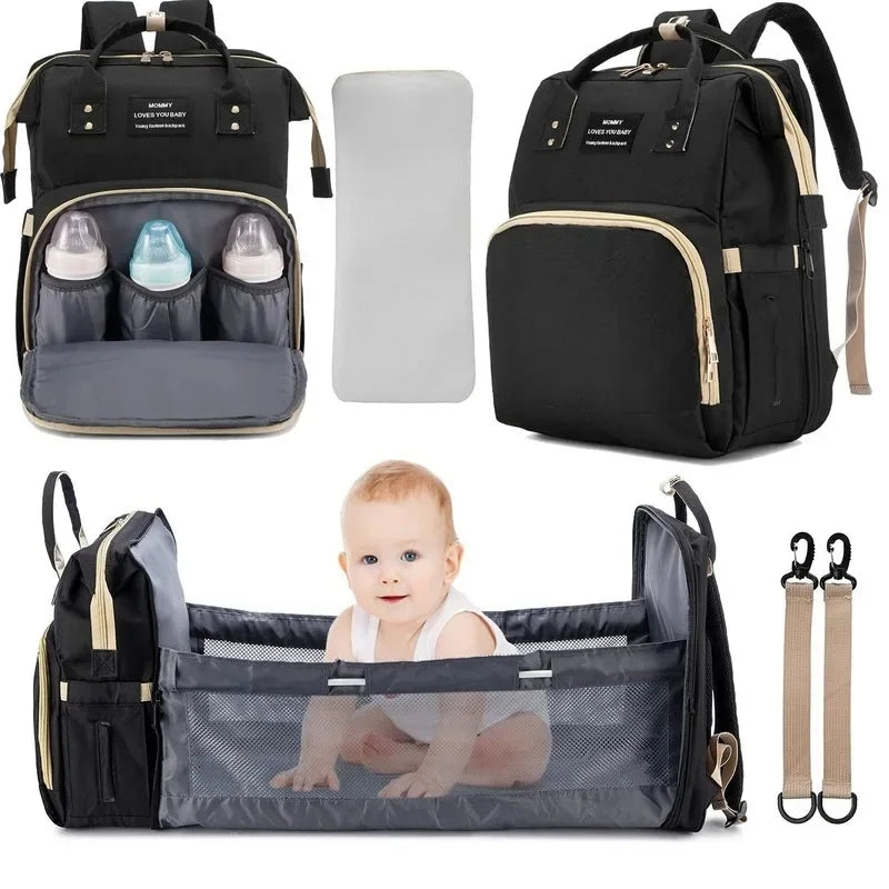 BebéLuxe 3en1™Pañalera Cuna mudador